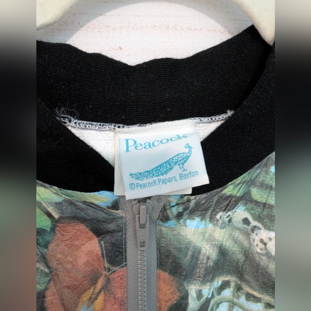 VINTAGE RARE Colorful Animal Print Bomber Jacket Size Large - Picture 12 of 13